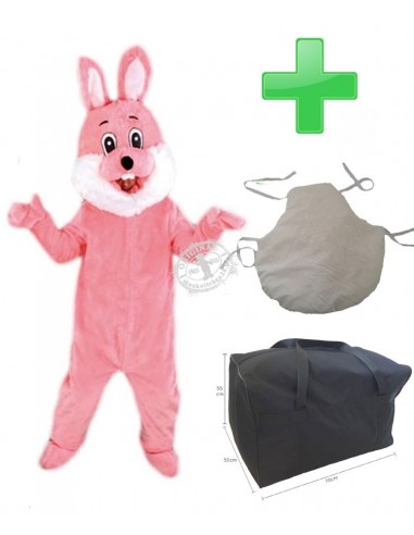 Mascota traje de conejo 74r rosa ✅ comprar barato ✅ producción ✅ boca abierta ✅