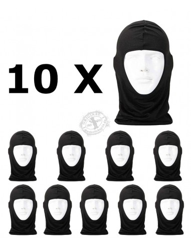 10x Hygiene Mask / Hood Costume Lycra Model "Ultra" (Black)