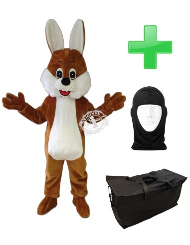 Rabbit Costume Mascot 9a + Bag "Star" + Hygiene Mask (High Quality)