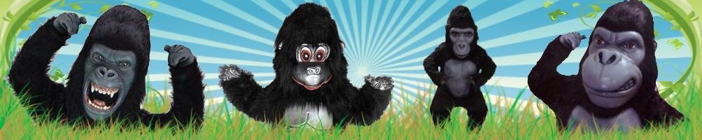 Mascotte de costumes de gorille ✅ Chiffres courants chiffres publicitaires ✅ Boutique de costumes de promotion ✅