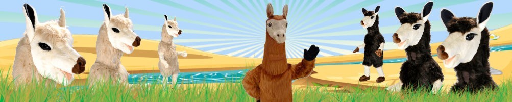 Alpaca costumes mascot ✅ Running figures advertising figures ✅ Promotion costume shop ✅