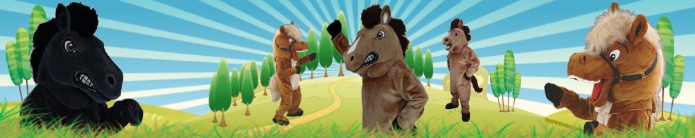 Paard Kostuums mascottes ✅ rennende figuren reclamecijfers ✅ promotie kostuumwinkel ✅