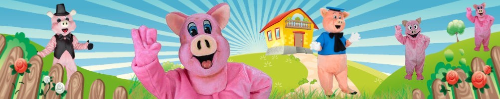 Maskotki kostiumów świni ✅ figury do biegania figurki reklamowe ✅ sklep z kostiumami promocyjnymi ✅