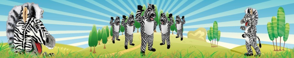 Zebra Costumes Mascottes ✅ Figurines en cours d'exécution Chiffres publicitaires ✅ Boutique de costumes de promotion
