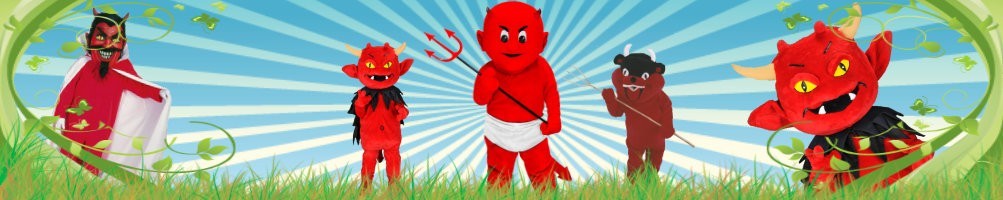 Mascotte dei costumi del diavolo ✅ Figure in esecuzione figure pubblicitarie ✅ Negozio di costumi promozionali ✅
