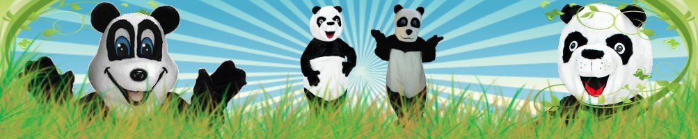 Mascottes de costumes de panda ✅ Chiffres en cours d'exécution Chiffres publicitaires ✅ Boutique de costumes de promotion ✅