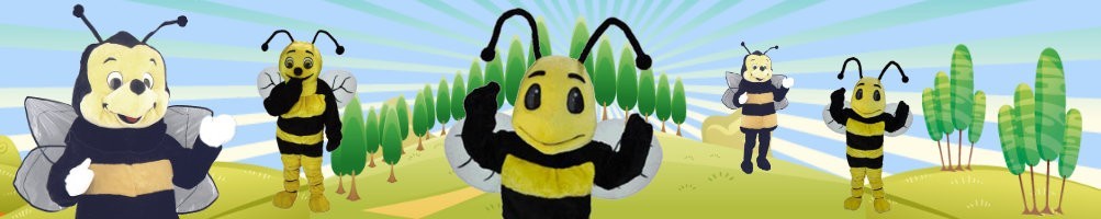 Mascotte dei costumi delle api ✅ Figure in esecuzione figure pubblicitarie ✅ Negozio di costumi di promozione ✅