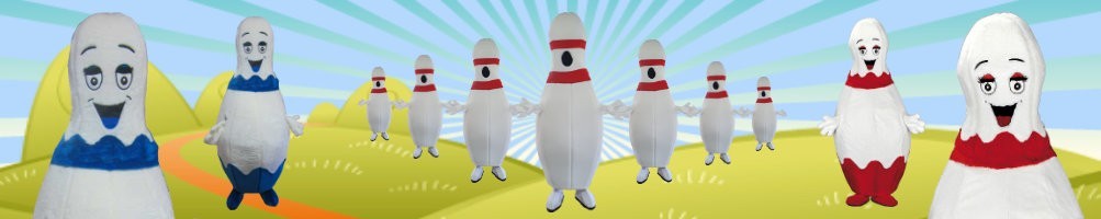 Bowling Kostüme Maskottchen ✅  Lauffiguren Werbefiguren ✅ Promotion Kostümshop ✅
