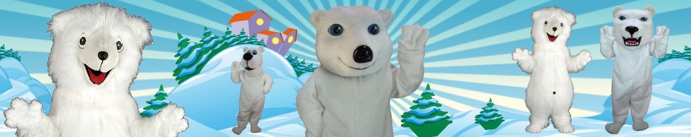 Orso polare costumi mascotte ✅ figure in esecuzione figure pubblicitarie ✅ negozio di costumi di promozione ✅